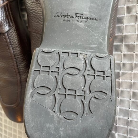 Salvatore Ferragamo Gancini horse-bit leather brown slip on size 10.5 main image 8